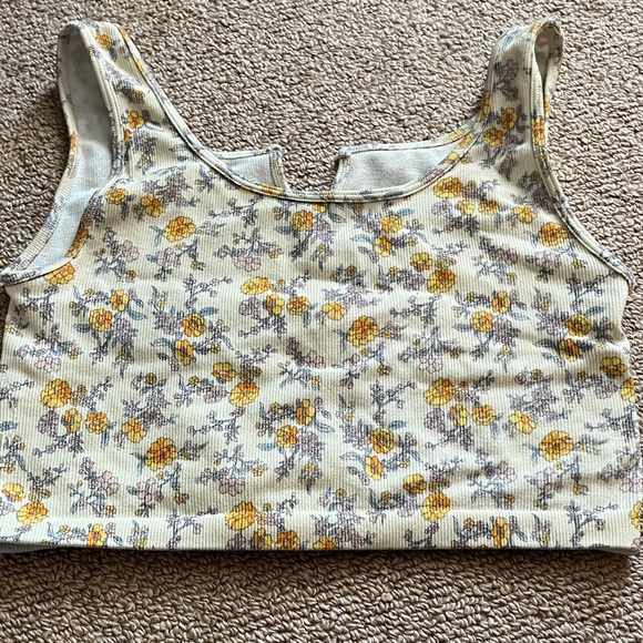 Girls Aeropostale S Floral Yellow Bralette Top - Picture 5 of 5